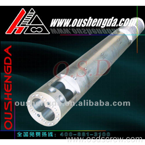 Parallel twin screw barrel/cylinder for PVC/UPVC extruder processing machine